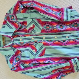Colorful Geometric Button Down Shirt for Kids